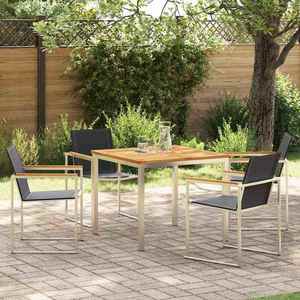 vidaXL Set de masă pentru grădină 5 pcs Lemn masiv de teak imagine