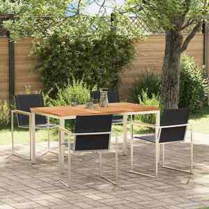 vidaXL Set de masă pentru grădină 5 pcs Lemn masiv de teak imagine