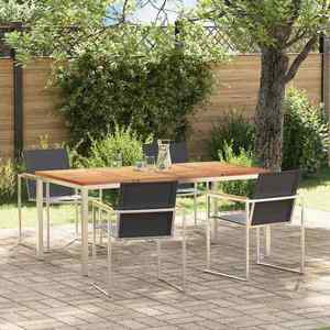 vidaXL Set de masă pentru grădină 5 pcs Lemn masiv de teak imagine