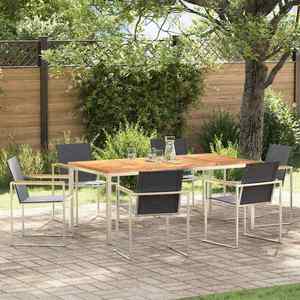 vidaXL Set de masă pentru grădină 7 pcs Lemn masiv de teak imagine