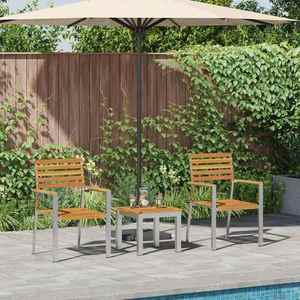 vidaXL Set de masă pentru grădină 3 pcs Maro Lemn masiv de acacia imagine