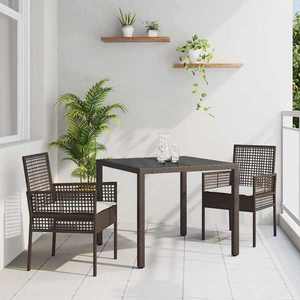 vidaXL Set de masă pentru grădină 3 pcs Maro Rattan poli imagine
