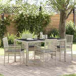 vidaXL Set de masă pentru grădină 5 pcs Gri deschis Rattan poli imagine