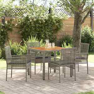 vidaXL Set de masă pentru grădină 5 pcs Gri Rattan poli imagine