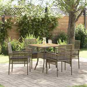 vidaXL Set de masă pentru grădină 5 pcs Gri Rattan poli imagine