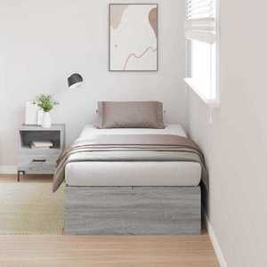 vidaXL Cadru de pat sonoma gri 200 x 80 x 31.5 cm Lemn compozit imagine