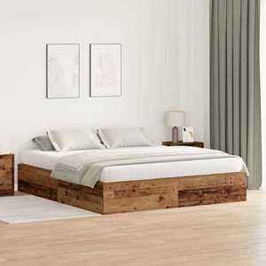 vidaXL Cadru de pat Lemn vechi 200 x 200 x 31.5 cm Lemn compozit imagine