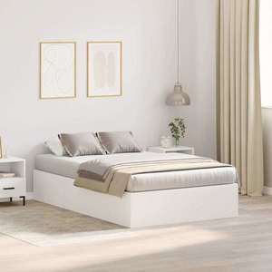 vidaXL Cadru de pat Alb 200 x 120 x 31.5 cm Lemn compozit imagine