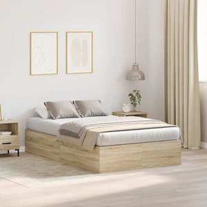 vidaXL Cadru de pat Stejar sonoma 200 x 120 x 31.5 cm Lemn compozit imagine