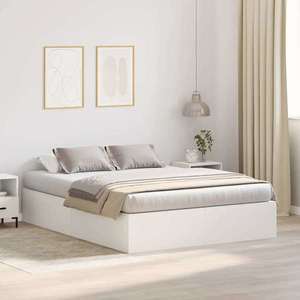 vidaXL Cadru de pat Alb 200 x 150 x 31.5 cm Lemn compozit imagine