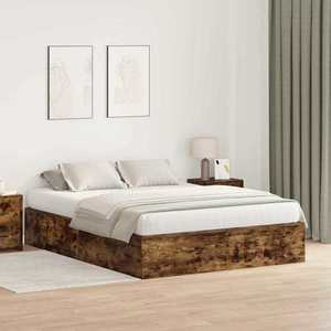 vidaXL Cadru de pat Stejar afumat 200 x 150 x 31.5 cm Lemn compozit imagine
