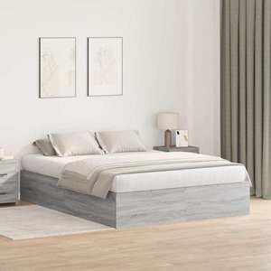 vidaXL Cadru de pat sonoma gri 200 x 160 x 31.5 cm Lemn compozit imagine