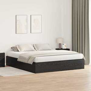 vidaXL Cadru de pat Stejar negru 200 x 180 x 31.5 cm Lemn compozit imagine
