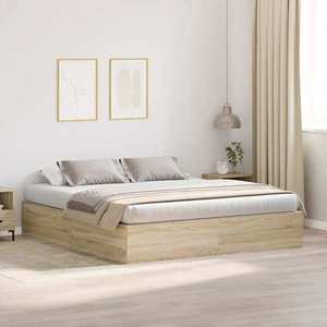 vidaXL Cadru de pat Stejar sonoma 200 x 180 x 31.5 cm Lemn compozit imagine