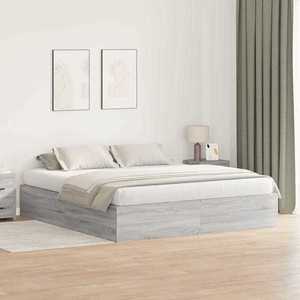 vidaXL Cadru de pat sonoma gri 200 x 180 x 31.5 cm Lemn compozit imagine