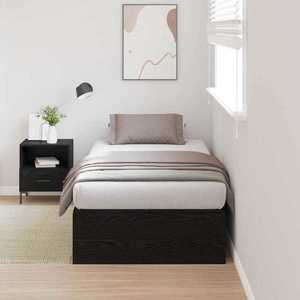 vidaXL Cadru de pat Stejar negru 190 x 75 x 31.5 cm Lemn compozit imagine