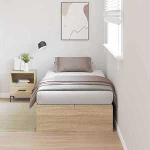 vidaXL Cadru de pat Stejar sonoma 190 x 75 x 31.5 cm Lemn compozit imagine
