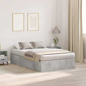 vidaXL Cadru de pat Gri beton 190 x 120 x 31.5 cm Lemn compozit imagine