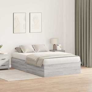 vidaXL Cadru de pat sonoma gri 190 x 120 x 31.5 cm Lemn compozit imagine