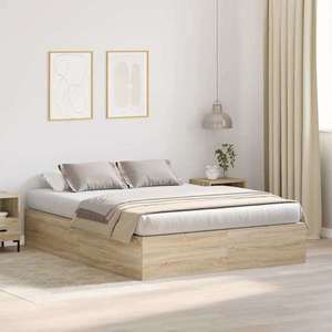 vidaXL Cadru de pat Stejar sonoma 190 x 140 x 31.5 cm Lemn compozit imagine