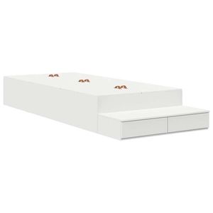 vidaXL Cadru de pat cu depozitare cu sertar Alb 236.5 x 80 x 31.5 cm imagine