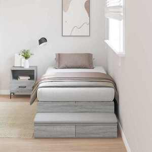 vidaXL Cadru de pat cu depozitare sonoma gri 236.5 x 80 x 31.5 cm imagine