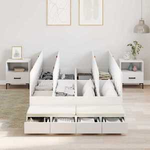 vidaXL Cadru de pat cu depozitare cu sertar Alb 236.5 x 120 x 31.5 cm imagine