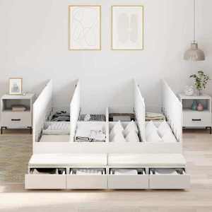 vidaXL Cadru de pat cu depozitare cu sertar Alb 236.5 x 150 x 31.5 cm imagine