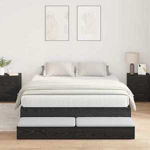 vidaXL Cadru de pat cu depozitare Stejar negru 236.5 x 150 x 31.5 cm imagine