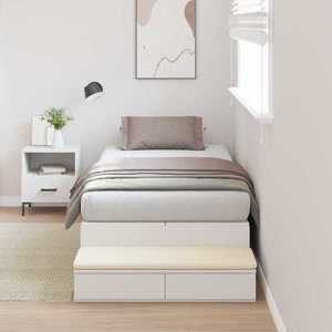 vidaXL Cadru de pat cu depozitare cu sertar Alb 226.5 x 90 x 31.5 cm imagine