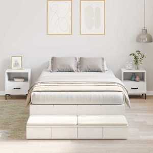 vidaXL Cadru de pat cu depozitare cu sertar Alb 226.5 x 120 x 31.5 cm imagine