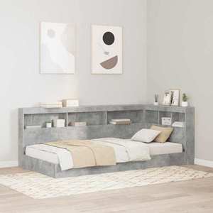 vidaXL Pat bibliotecă Gri din beton 75 x 190 cm Lemn compozit imagine