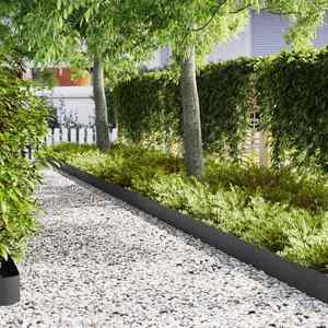 vidaXL Borduri pentru gazon 50 pcs Negru 100 x 0.5 x 20 cm Oțel imagine