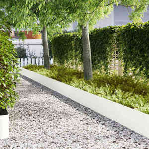 vidaXL Borduri pentru gazon 50 pcs Alb 100 x 0.5 x 30 cm Oțel imagine