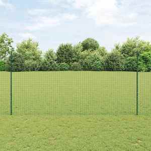 vidaXL Îngrădire cu stâlpi Verde 1.5 x 10 m Oțel imagine