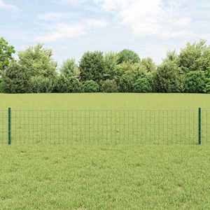 vidaXL Îngrădire cu stâlpi Verde 0.4 x 10 m Oțel imagine