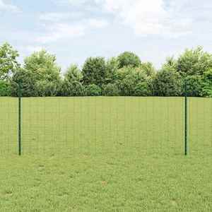 vidaXL Îngrădire cu stâlpi Verde 1 x 10 m Oțel imagine