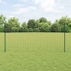 vidaXL Îngrădire cu stâlpi Verde 1.2 x 10 m Oțel imagine
