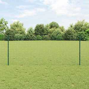 vidaXL Îngrădire cu stâlpi Verde 1 x 25 m Oțel imagine