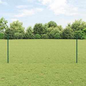 vidaXL Îngrădire cu stâlpi Verde 1 x 25 m Oțel imagine