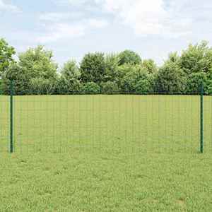 vidaXL Îngrădire cu stâlpi Verde 0.8 x 25 m Oțel imagine