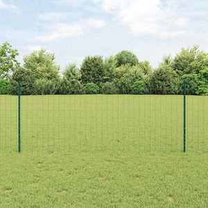 vidaXL Îngrădire cu stâlpi Verde 1 x 25 m Oțel imagine