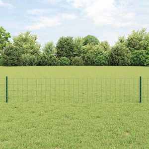 vidaXL Îngrădire cu stâlpi Verde 0.4 x 50 m Oțel imagine