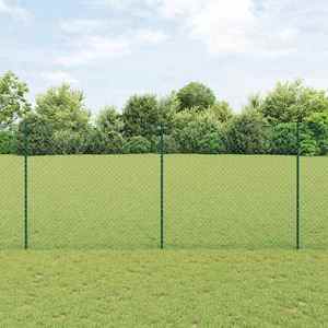 vidaXL Îngrădire cu stâlpi Verde 1.4 x 10 m Oțel imagine