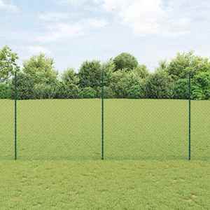 vidaXL Îngrădire cu stâlpi Verde 1.6 x 10 m Oțel imagine