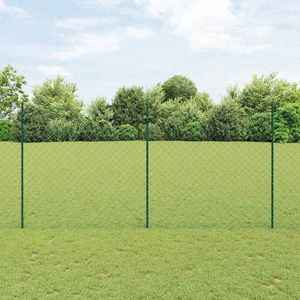 vidaXL Îngrădire cu stâlpi Verde 1.6 x 10 m Oțel imagine