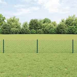 vidaXL Îngrădire cu stâlpi Verde 0.4 x 25 m Oțel imagine