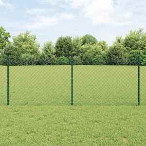 vidaXL Îngrădire cu stâlpi Verde 0.8 x 25 m Oțel imagine