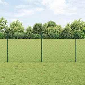 vidaXL Îngrădire cu stâlpi Verde 1 x 25 m Oțel imagine