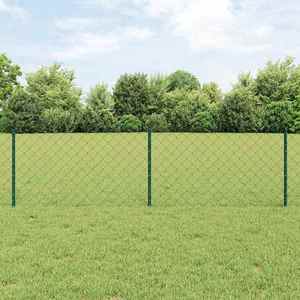vidaXL Îngrădire cu stâlpi Verde 0.6 x 25 m Oțel imagine